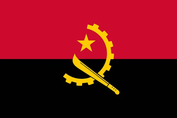 Vlajka Angola Vektorová Ilustrace — Stockový vektor