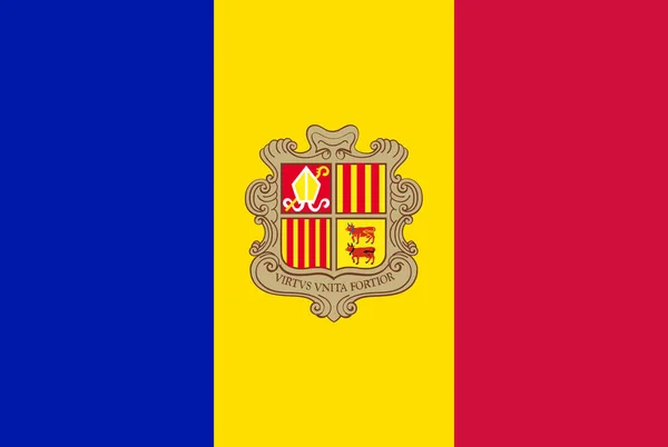 Flagga Andorra Vektorillustration — Stock vektor