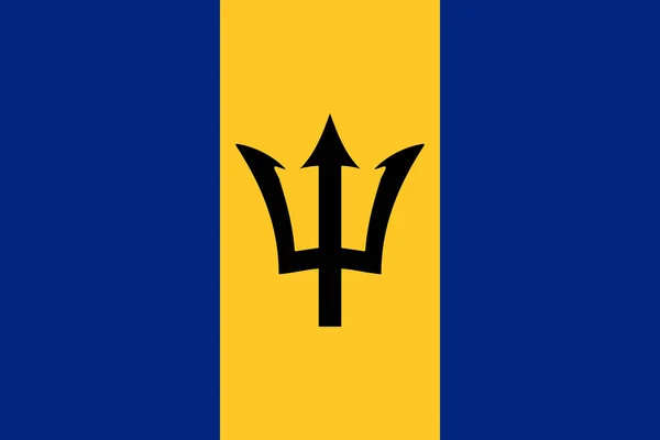 Barbados Bayrağı Vektör Illüstrasyonu — Stok Vektör