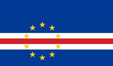 Cabo Verde bayrağı. Vektör illüstrasyonu 10
