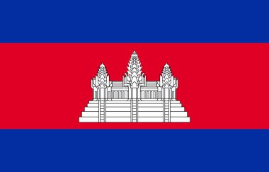 Kamboçya bayrağı. Vektör illüstrasyonu 10