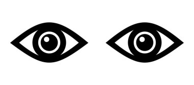 Beyaz üzerine göz simgesi vektör illüstrasyonu