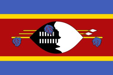 Eswatini bayrağı. Vektör illüstrasyonu