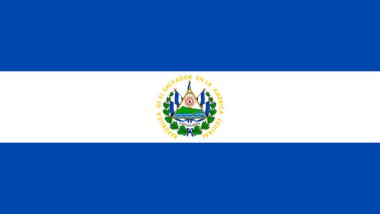 El Salvador bayrağı. Vektör illüstrasyonu