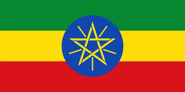 Bandiera Etiopia Illustrazione Vettoriale — Vettoriale Stock