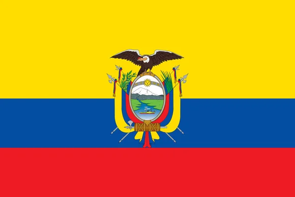 Vlag Van Ecuador Vectorillustratie — Stockvector