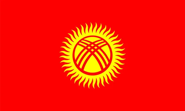 Vektorová Ilustrace Vlajky Kyrgyzstánu — Stockový vektor
