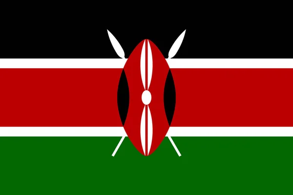 Ilustrasi Vektor Bendera Kenya - Stok Vektor