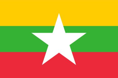 Myanmar vektör illüstrasyonunun bayrağı