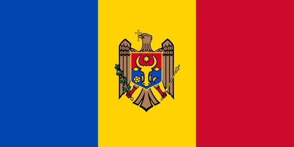 Ilustrasi Vektor Bendera Moldova - Stok Vektor