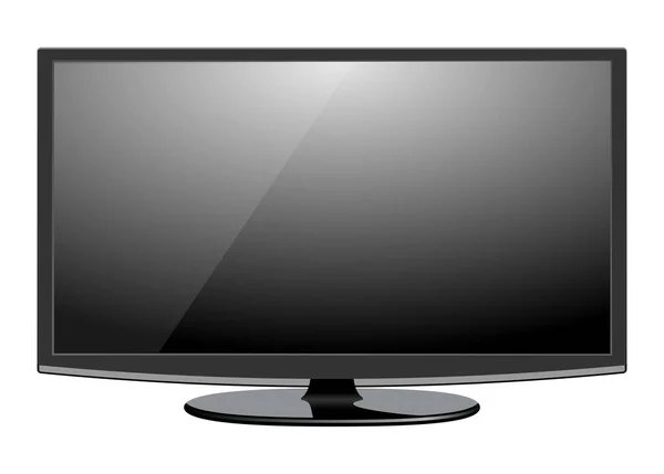 Pantalla Televisión Led Negra Blanco Sobre Fondo — Archivo Imágenes Vectoriales