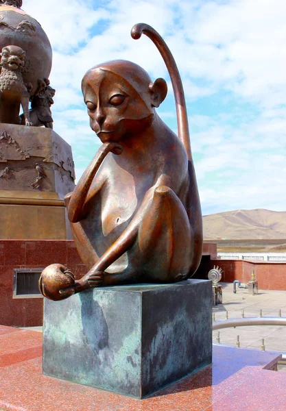 Kyzyl Touva Russie Avril 2015 Symbole Zodiaque Chinois Sculpture Bronze — Photo