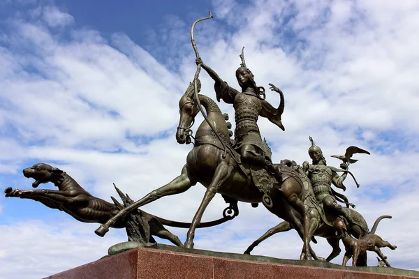 Kyzyl Tuva Russia April 2015 Sculptural Ensemble Royal Hunt Buryat — Stock Photo, Image