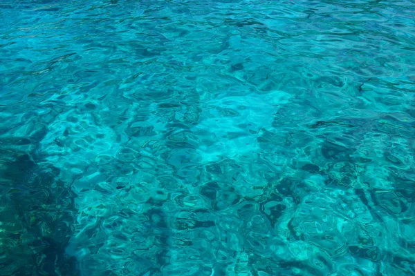 Textura Natural Agua Mar Turquesa Transparente Día Soleado — Foto de Stock