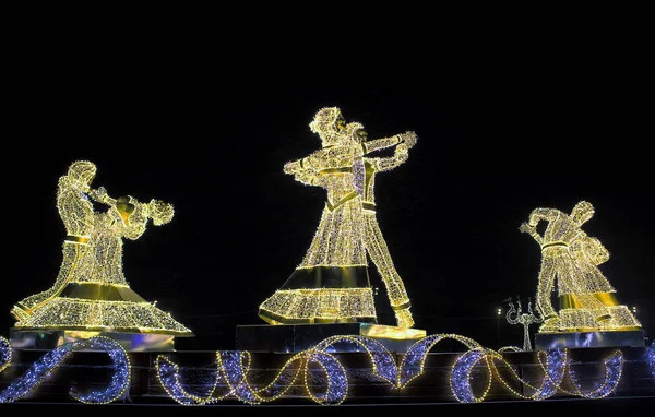 Moscow Russia December 2017 Glowing Sculptures Decorate Streets New Year — Stock Photo, Image