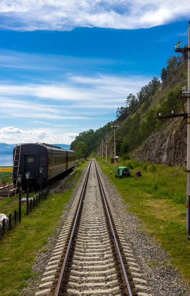 Circum Baikal Ferrocarril Orilla Del Lago Baikal — Foto de Stock