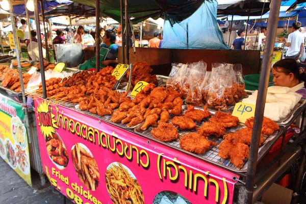 Pattaya City Thailand Mart 2018 Fried Gefrituurde Kip Teller Van — Stockfoto