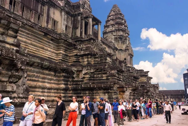 Siem Reap Cambodge Mars 2018 File Attente Pour Possibilité Monter — Photo