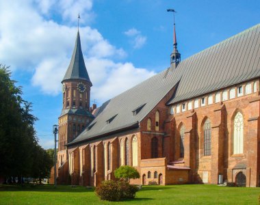 Königsberg Katedrali Kneiphof üzerinde bulunan veya bir tuğla Gotik tarzı anıt, Kaliningrad, Rusya Kant adadır. Katedral Meryem Ana ve St Adalbert adanmış