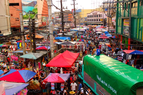 Manila Filippinerna September 2018 Ovanifrån Den Pulserande Trånga Marknaden Chinatown — Stockfoto