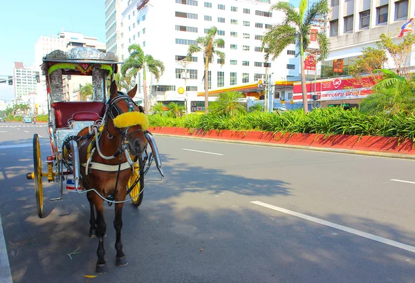 Viaje de turismo en carruaje de caballos en Manila — Foto de Stock