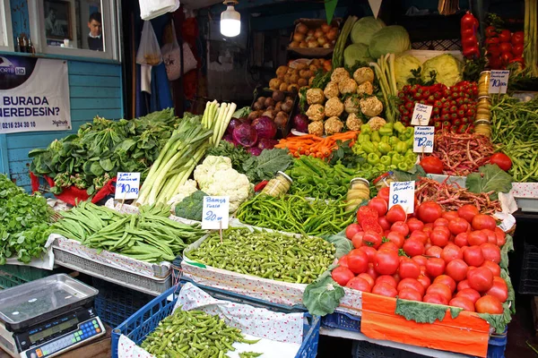 Istanbul Turkije Oktober 2019 Verkoop Van Groenten Fruit Straatmarkt Groothandel — Stockfoto