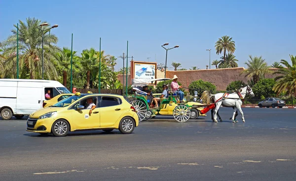 Марракеш Марокко Октября 2019 Года Красочный Городской Транспорт Моррехо Традиционные — стоковое фото