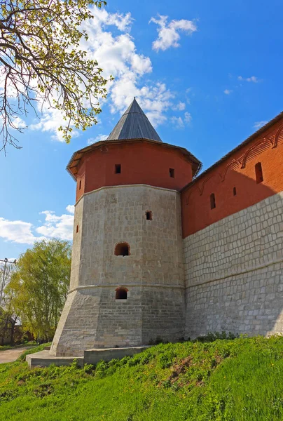 Ocultar Lugar Torre Esquina Del Kremlin Zaraysk Ciudad Zaraysk Día —  Fotos de Stock