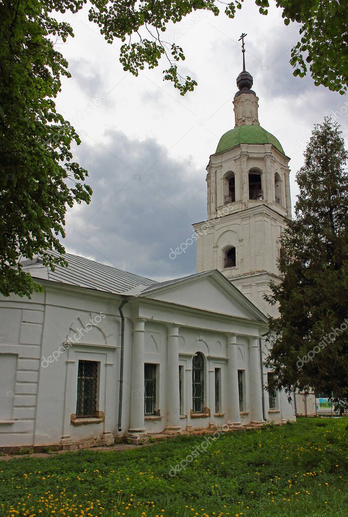 Side view on Trinity Church at Zaraysk town. Monument of architecture of the XVIII-XIX centuries. For a long time the building housed the local history museum