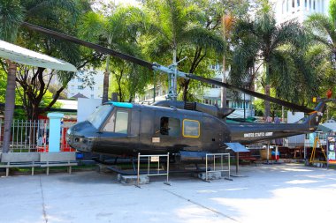 Ho Chi Minh Şehri, Vietnam - 28 Mart 2019: Vietnam Savaş Kalıntıları Müzesi 'nde Amerikan Hava Kuvvetleri Helikopteri