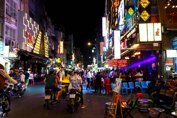 Chi Minh City Vietnam Marzo 2019 Vista Borrosa Bui Vien — Foto de Stock