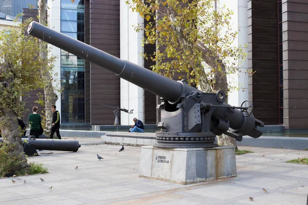 Istanbul Turchia Ottobre 2019 Cannone Piazza Vicino Museo Navale Istanbul — Foto Stock