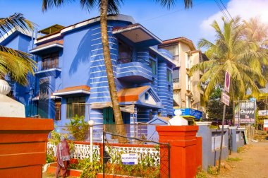 Farklı otellerin dış ilginç unsurları. North Goa otelde tatil Cottages