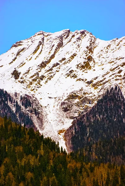 Bela Maravilhosa Snow Mountain Vista Inverno Abcásia — Fotografia de Stock