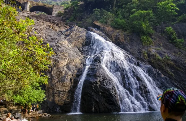Piękny Widok Wodospad Dudhsagar Prowincji Goa Indie — Zdjęcie stockowe