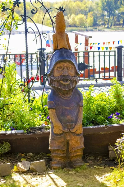 Rostov Don Rusia Octubre 2012 Escultura Jardín Madera Una Enana — Foto de Stock