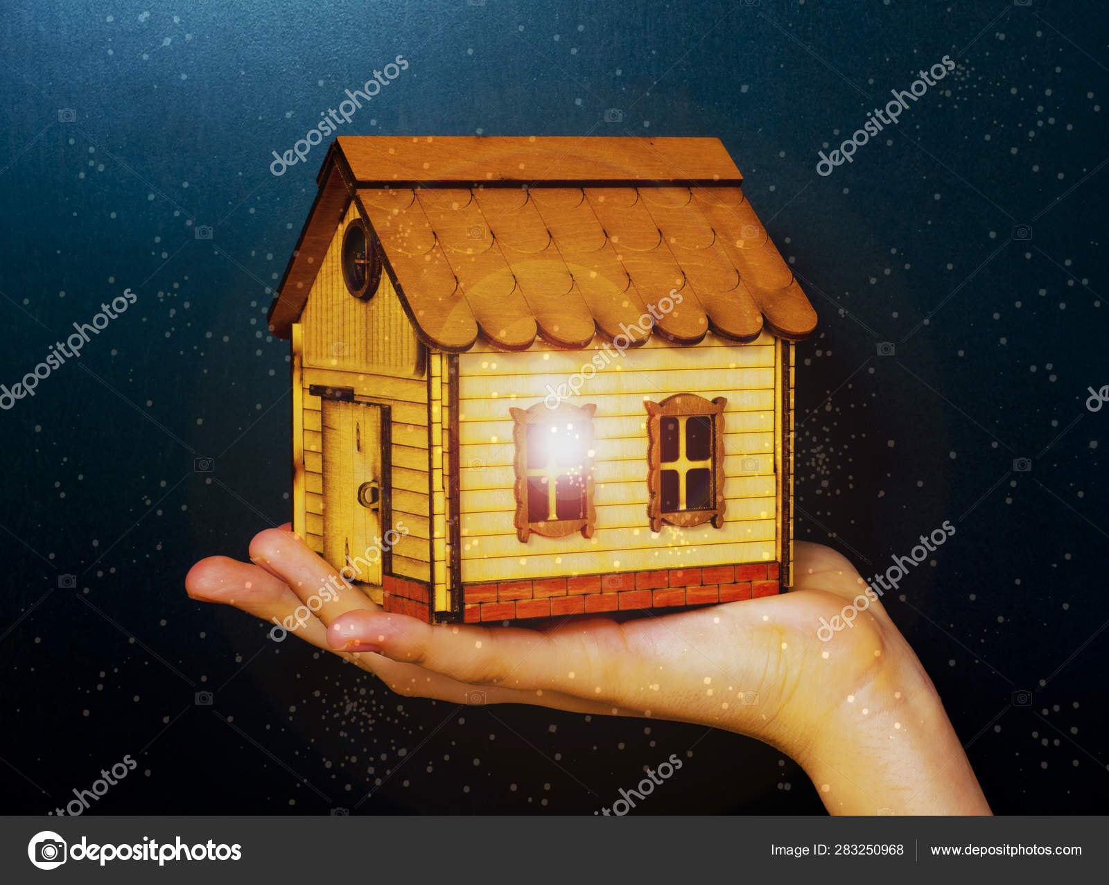 small wooden toy house