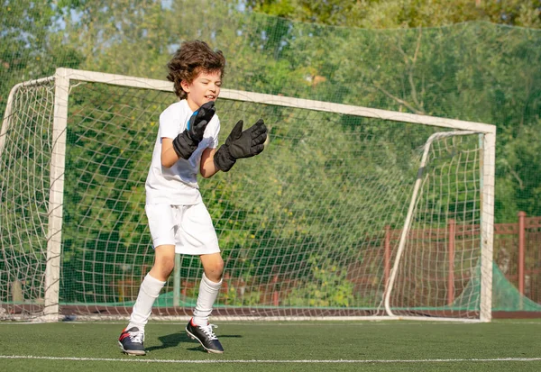 Torneo Fútbol Verano Para Niños Pequeños Club Fútbol Emociones Alegría —  Fotos de Stock
