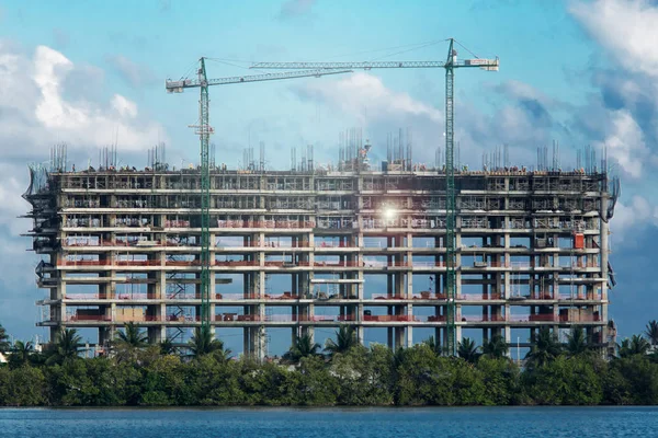 construction of new building at Hotel zone in Riviera Maya, Mexico