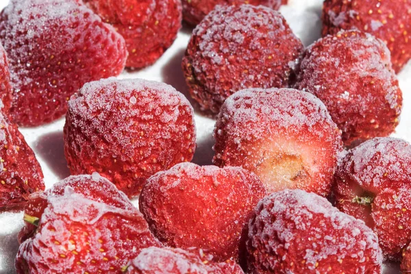 Sweet Luscious Frozen Strawberries — Stock Photo, Image