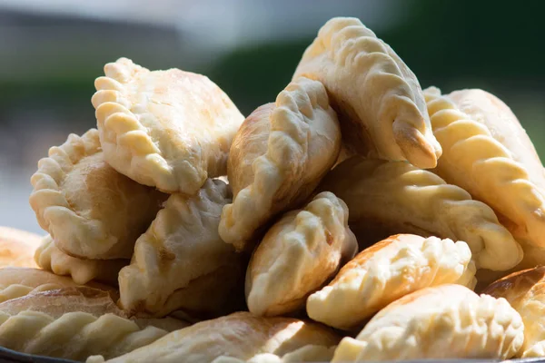 Vista Cerca Las Típicas Empanadas Españolas — Foto de Stock