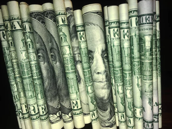 Stack Rolled Dollar Bills — Stock Photo, Image