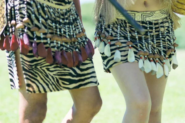 Casal Tribal Vestindo Roupas Tradicionais Peruanas Dança Anaconda Dança Gênero — Fotografia de Stock