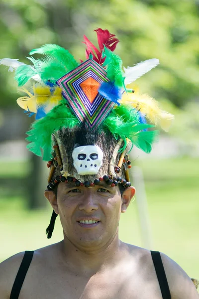 Portret Van Een Man Die Het Dragen Van Traditionele Peruaanse — Stockfoto