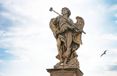 Bernini'nin Mermer heykel melek Sant'Angelo Köprüsü Roma, İtalya