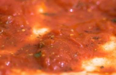 Ham ev yapımı pizza yakın çekim