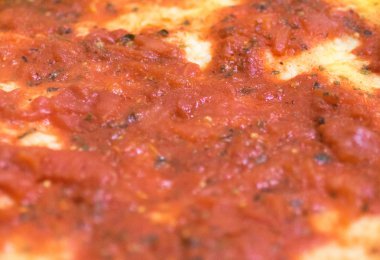 Ham ev yapımı pizza yakın çekim