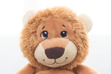 Beyaz arka plan üzerinde doldurulmuş aslan 