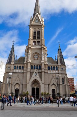 MAR DEL PLATA, BUENOS AIRES - DECEMBER 23, 2013:  Santos Pedro y Cecilia Cathedral in Mar del Plata, Buenos Aires, Argentina