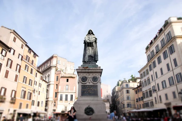 Giordano Bruno Statue Auf Dem Campo Dei Fiori Platz Rom — Stockfoto